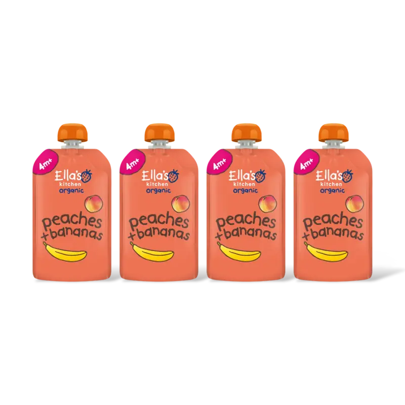 Ella's kitchen Peaches + bananas 4m+ 4-pack