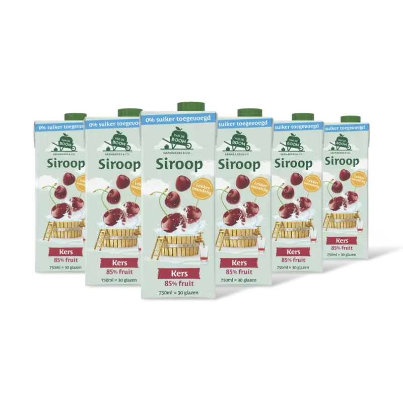 Van de Boom Kers siroop 0% suiker 6-pack