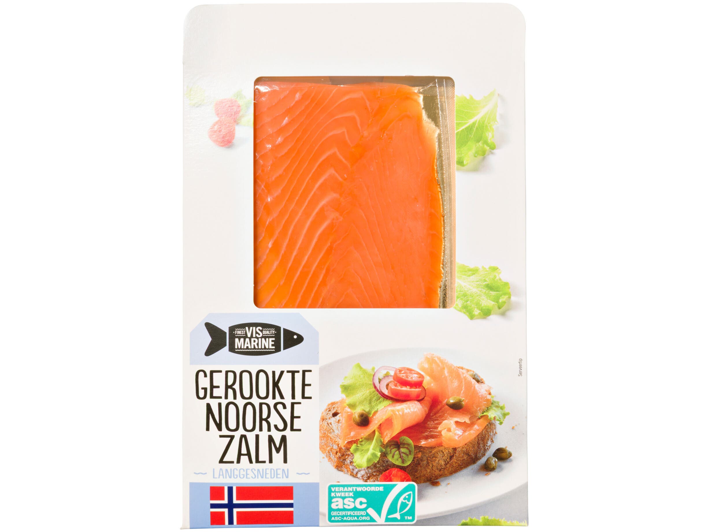Gerookte Noorse zalm langgesneden