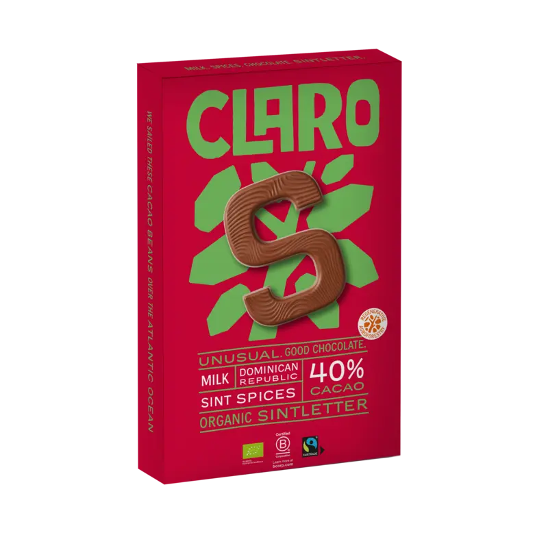 Claro Sintletter melk sintkruiden 40% cacao