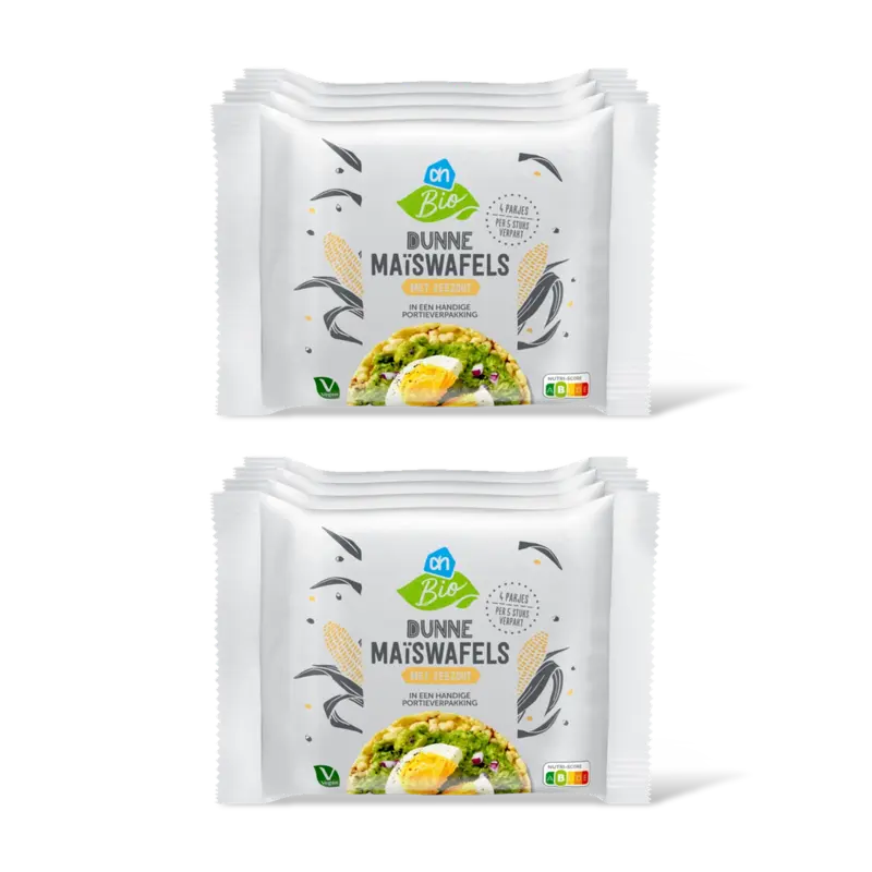 AH Biologisch Dunne maïswafels met zeezout 2-pack