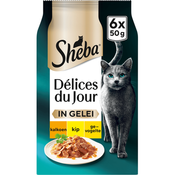 Sheba Kattenvoer Délices du Jour - Gevogelte Selectie in gelei Natvoer - 6 x 50 g