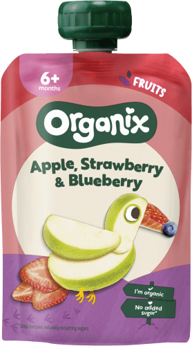 Organix Knijpzakje strawberry-blueberry +6 mnd