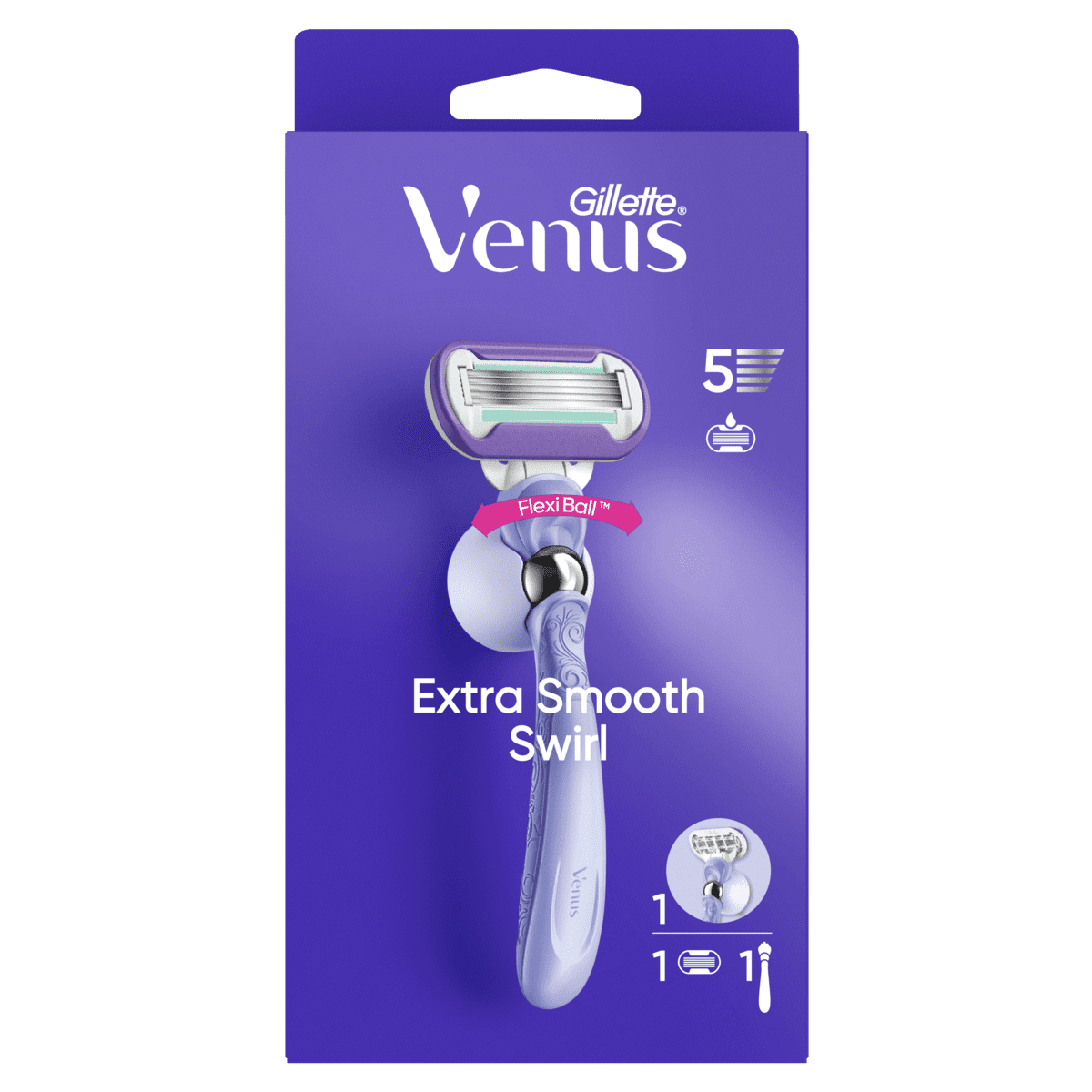 Gillette Venus Extra Smooth Swirl Scheersysteem met 1 Navulmesje