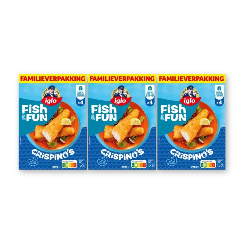 Iglo Fish&fun crispino familieverpakking 3pk