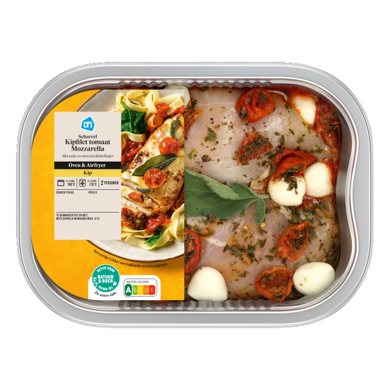 AH Ovenschotel kipfilet tomaat mozzarella