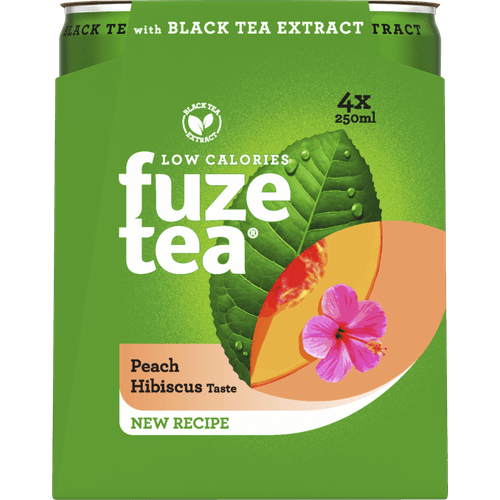 Fuze tea Ice tea perzik hibiscus 4x25 cl