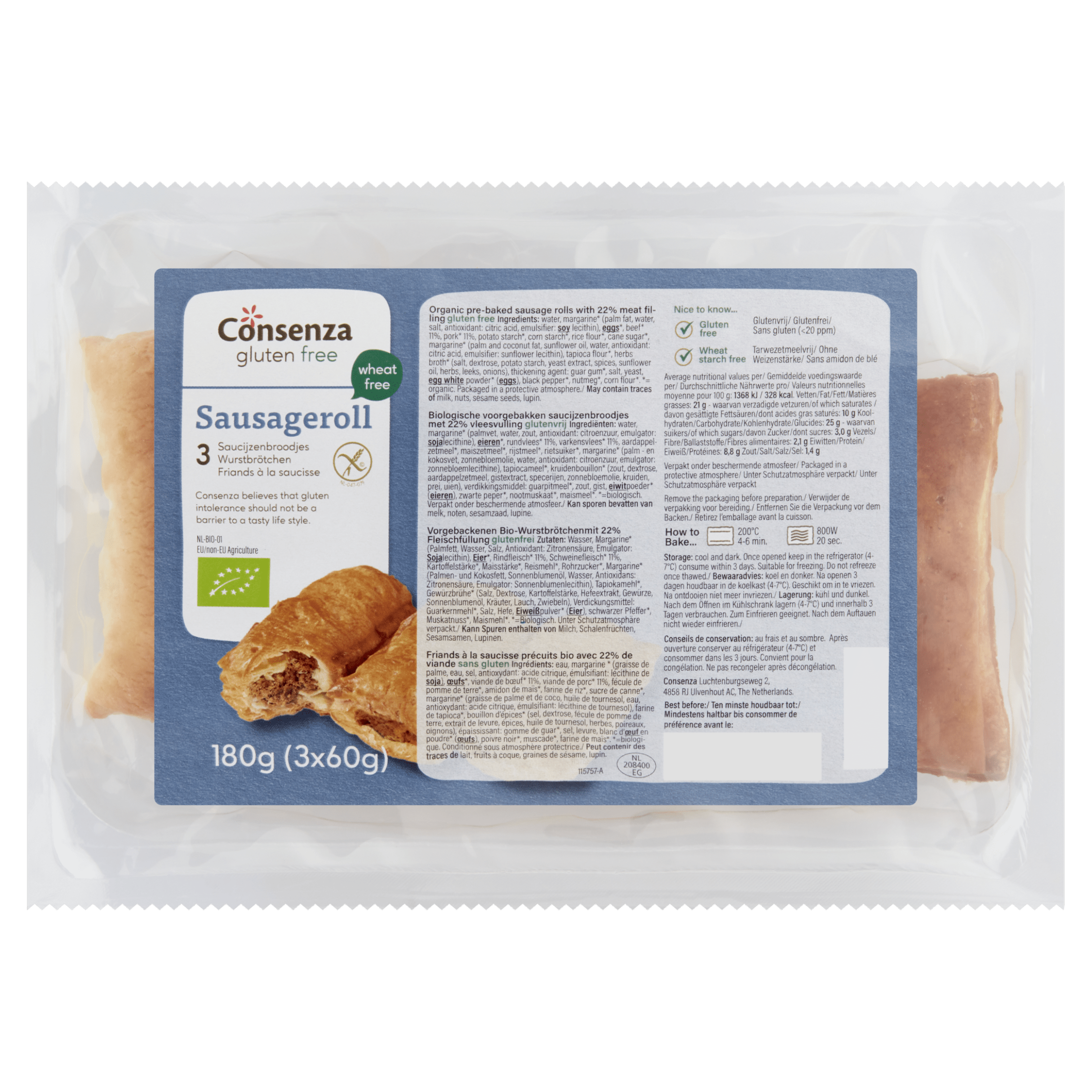 Consenza Saucijzenbroodjes gluten lactosevrij