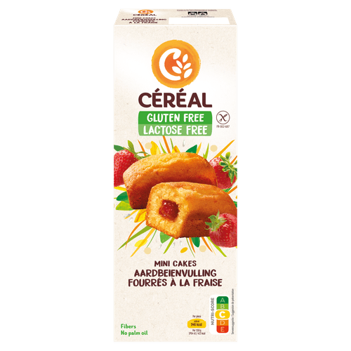 Céréal Mini cakes met aardbeienvulling 6 stuks