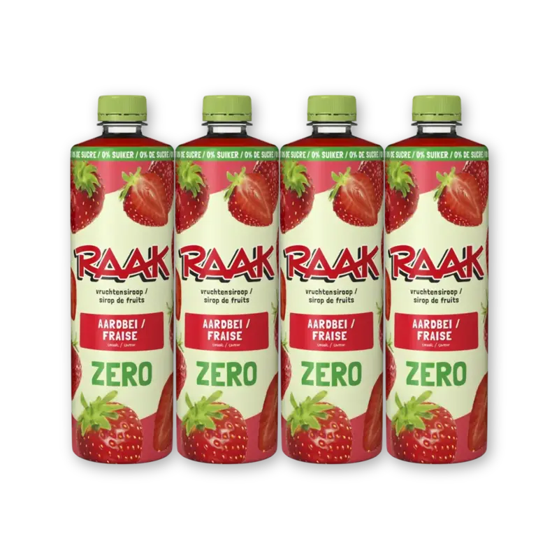 Raak Vruchtensiroop aardbeien zs 4-pack