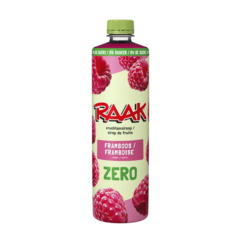 Raak Vruchtensiroop frambozen zero sugar