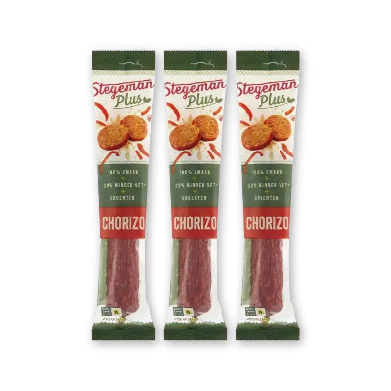 Stegeman Plus chorizo 3-pack
