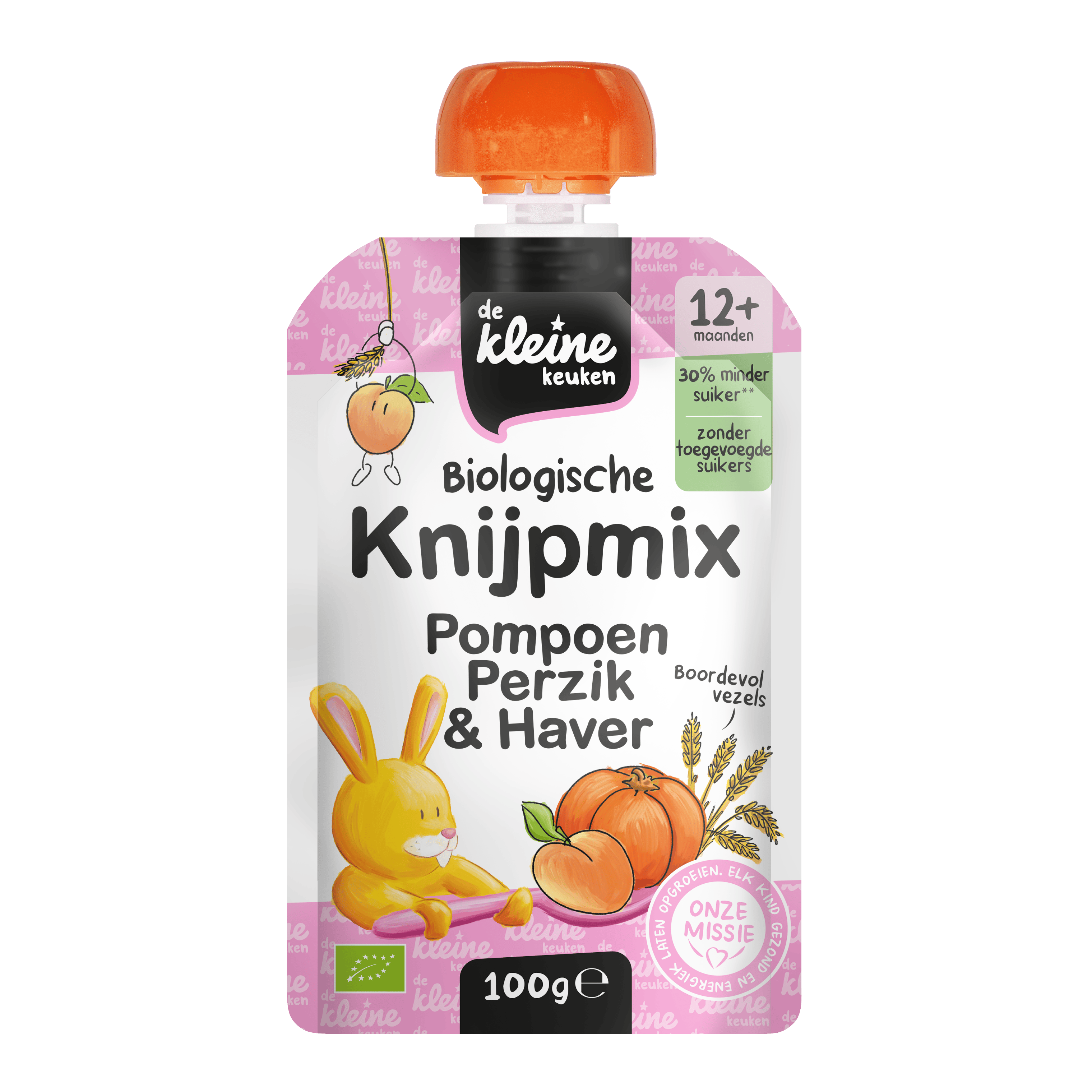 De Kleine Keuken Knijpmix Pompoen, Perzik & Haver