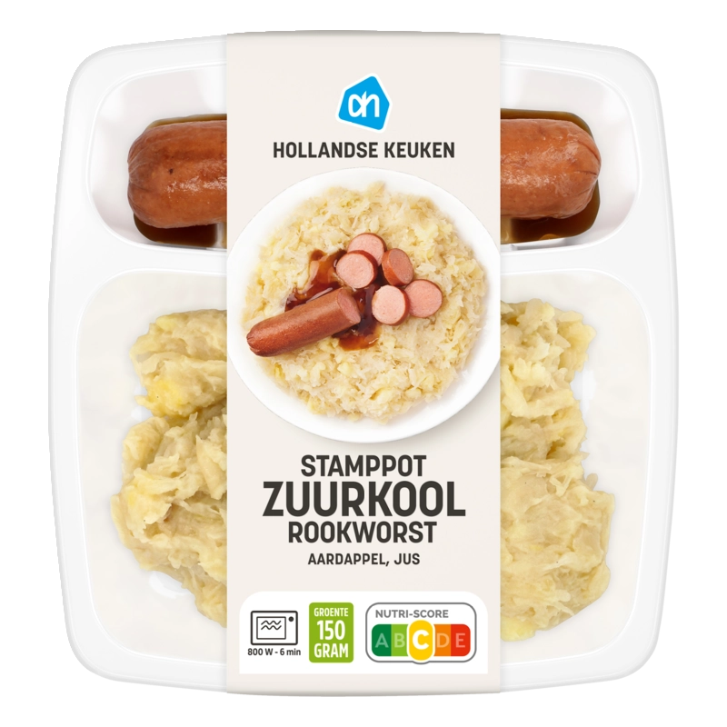 AH Stamppot zuurkool rookworst