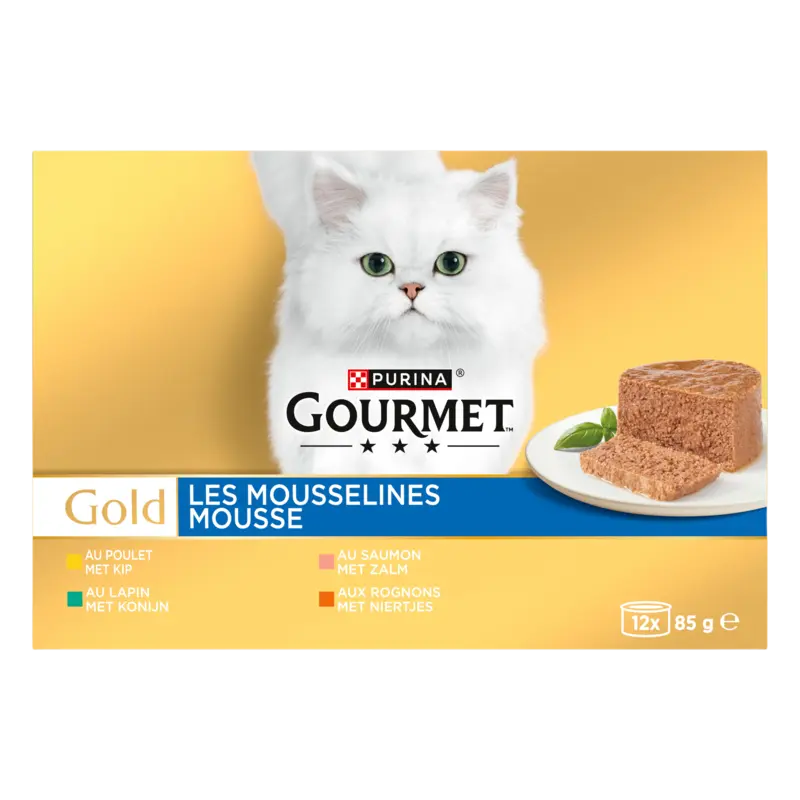 Gourmet Gold mousse met kip zalm niertjes konijn