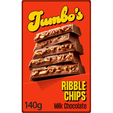 Jumbo's Chocoladereep Melk Ribbelchips 140 g