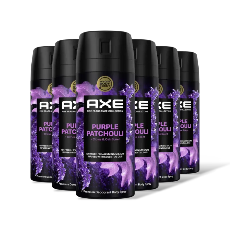 Axe Purple patchouli deo bodyspray 6-pack