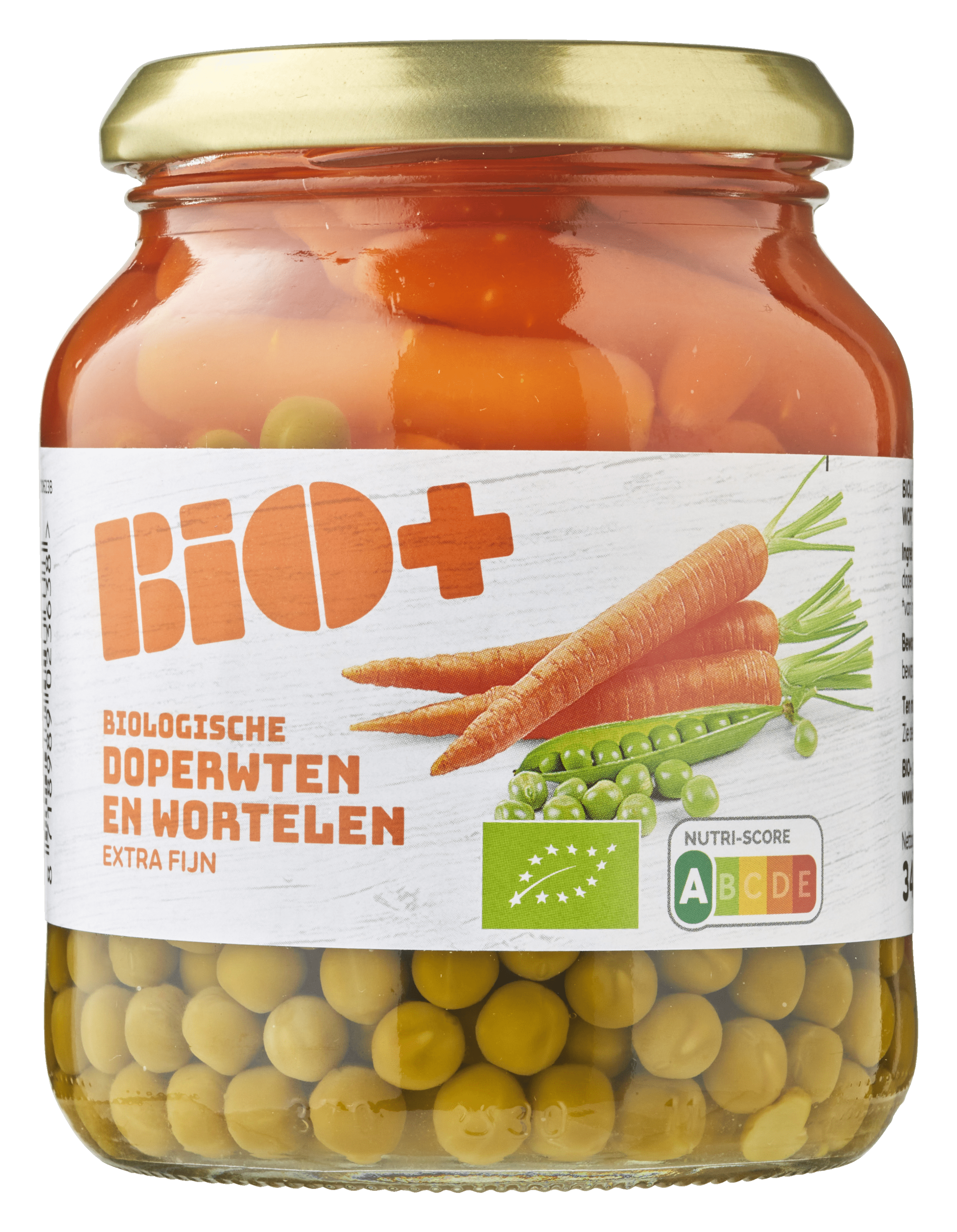 BIO+ Doperwten en wortelen