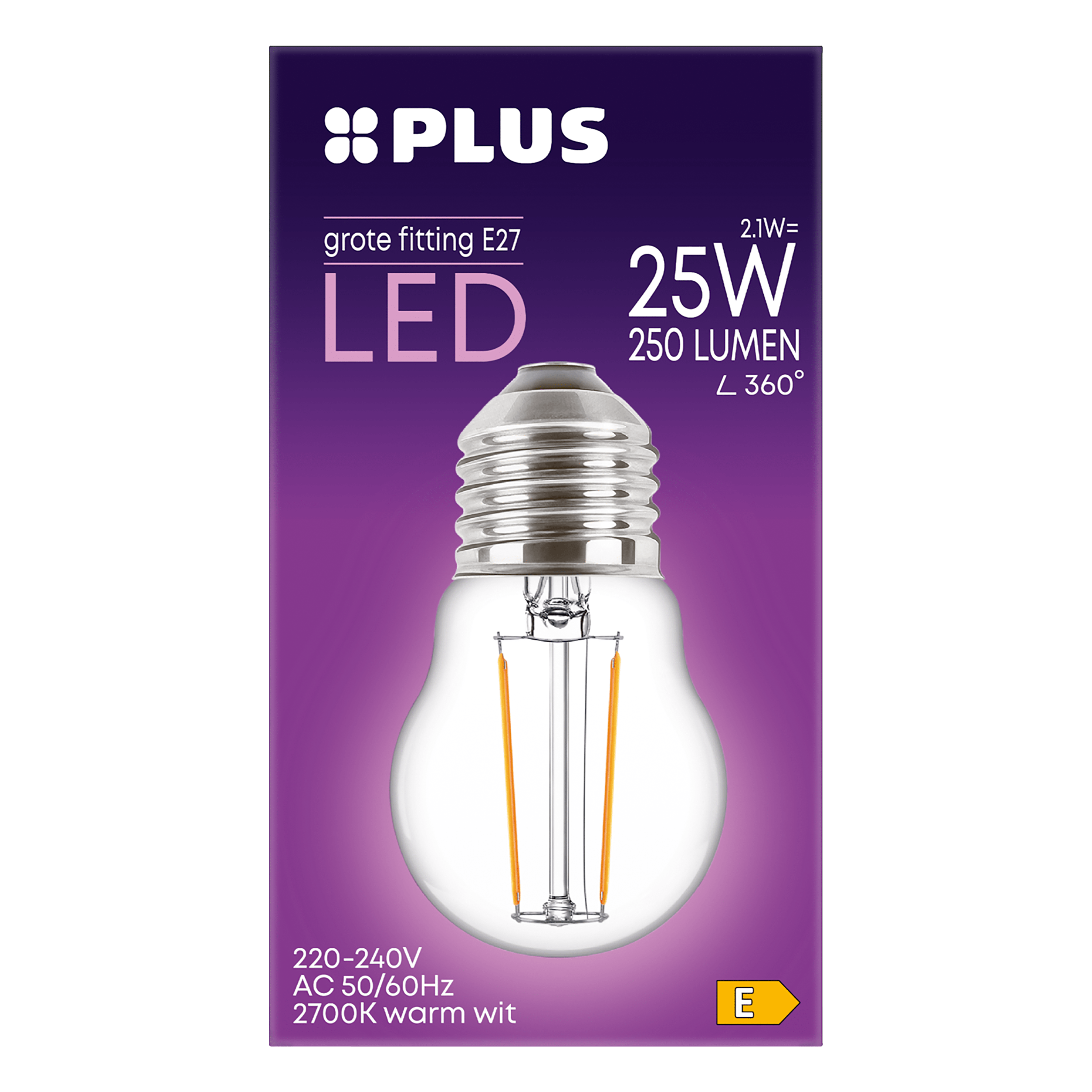 PLUS Lamp LED 25W Kogel grote fit helder