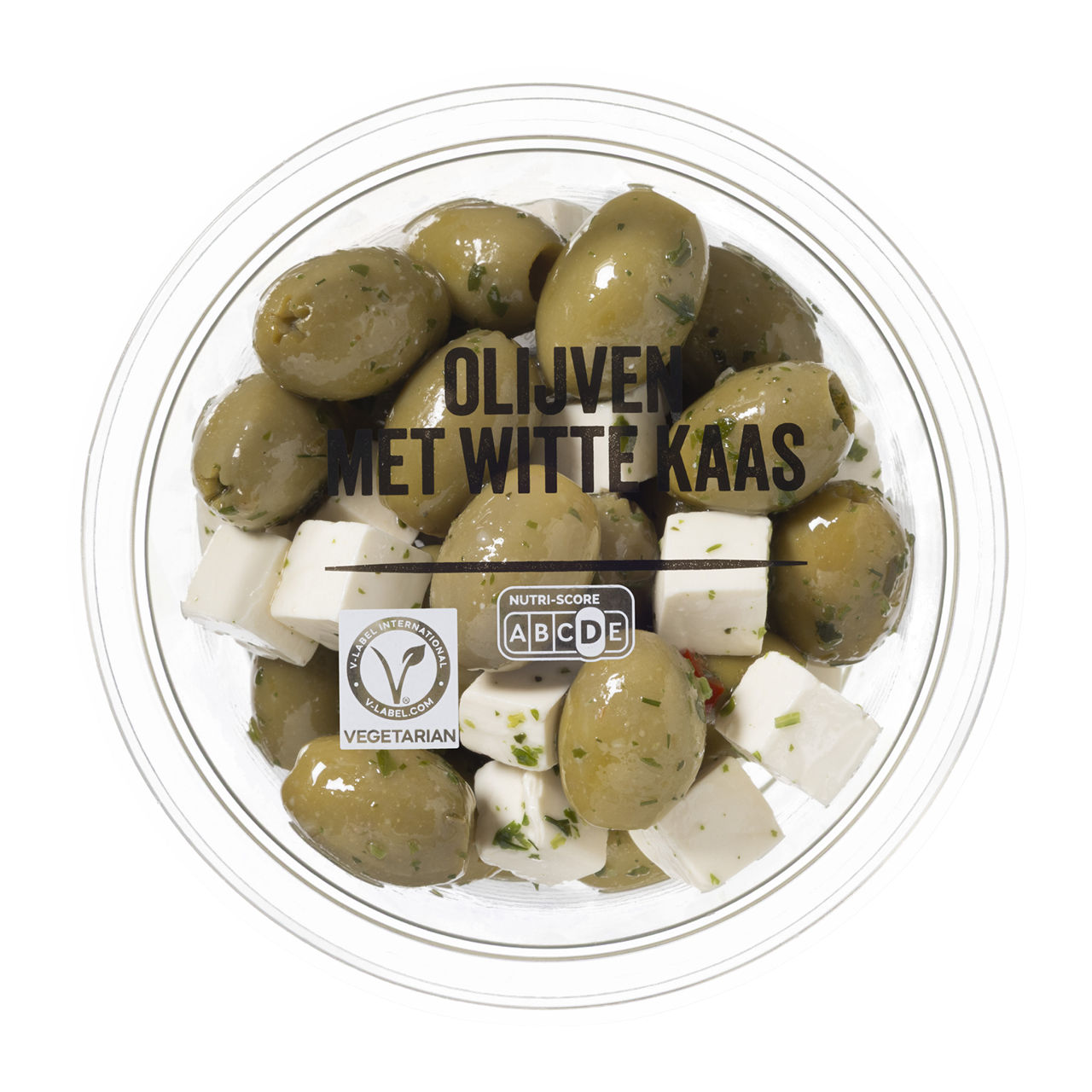 Verse olijven met witte kaas