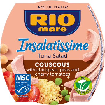 Rio Mare Insalatissime Kant-en-Klaar Gerecht met Couscous, Groenten en Tonijn 160 g