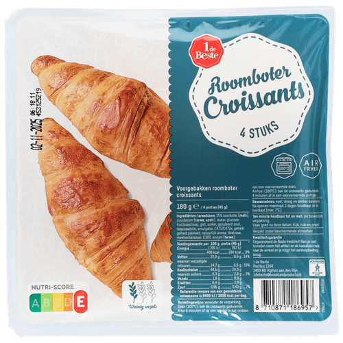 1 de Beste Roomboter croissants 4 stuks