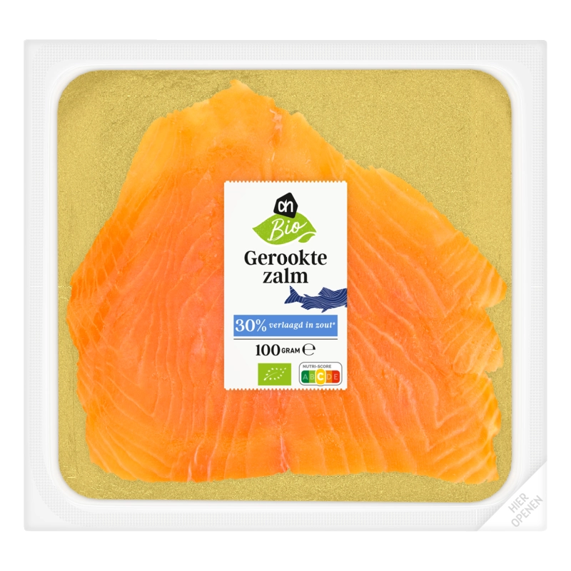 AH Biologisch Gerookte zalm 30% verlaagd in zout