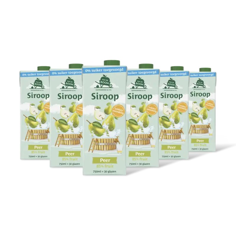 Van de Boom Peer siroop 0% suiker 6-pack