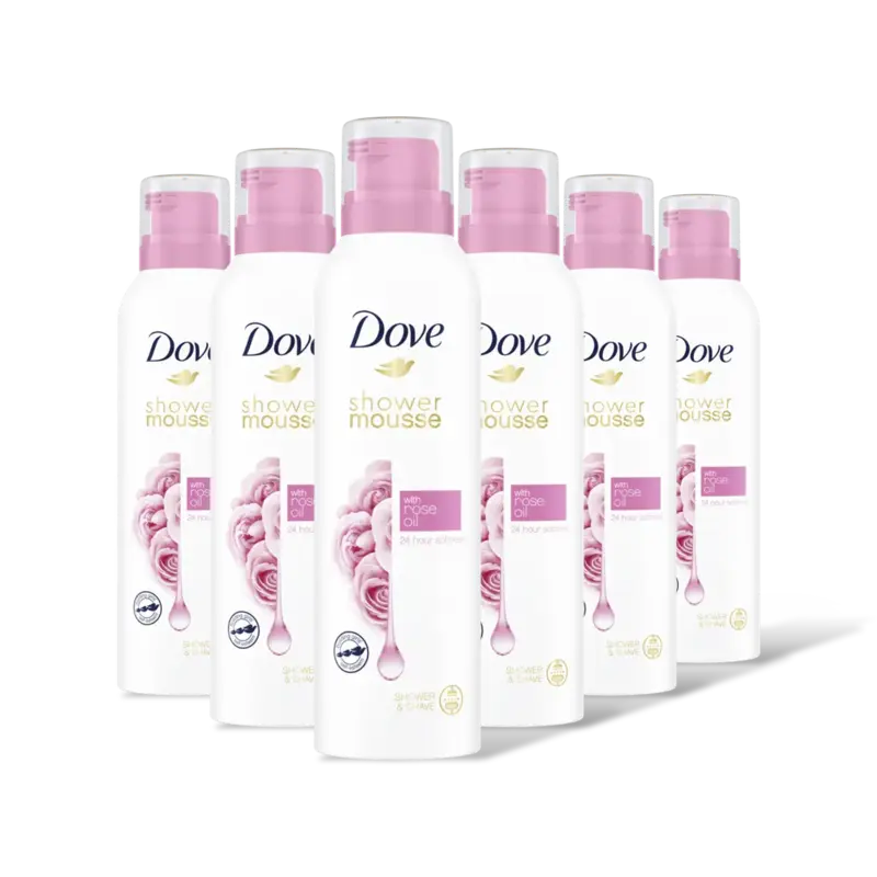 Dove Rose oil shower mousse 6-pack