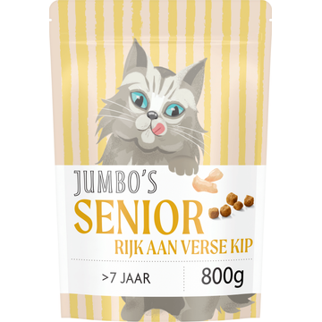 Jumbo's Kattenvoer Senior Rijk aan Verse Kip en Zoete Aardappel 800 g