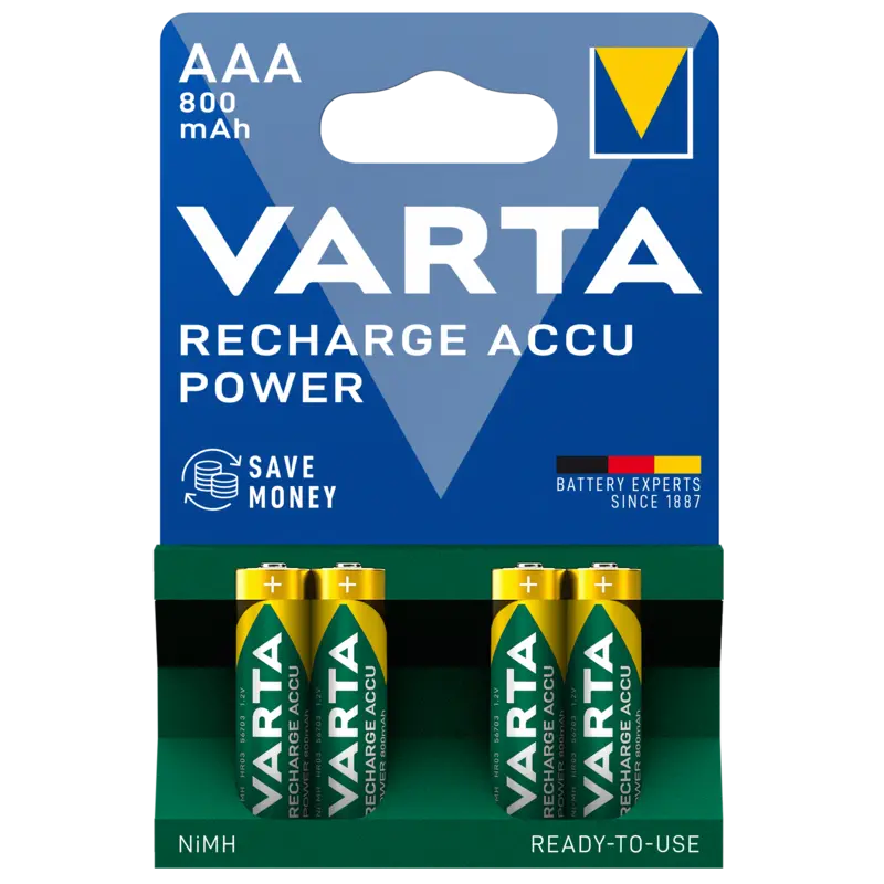 Varta AAA oplaadbare batterijen 800 mAh
