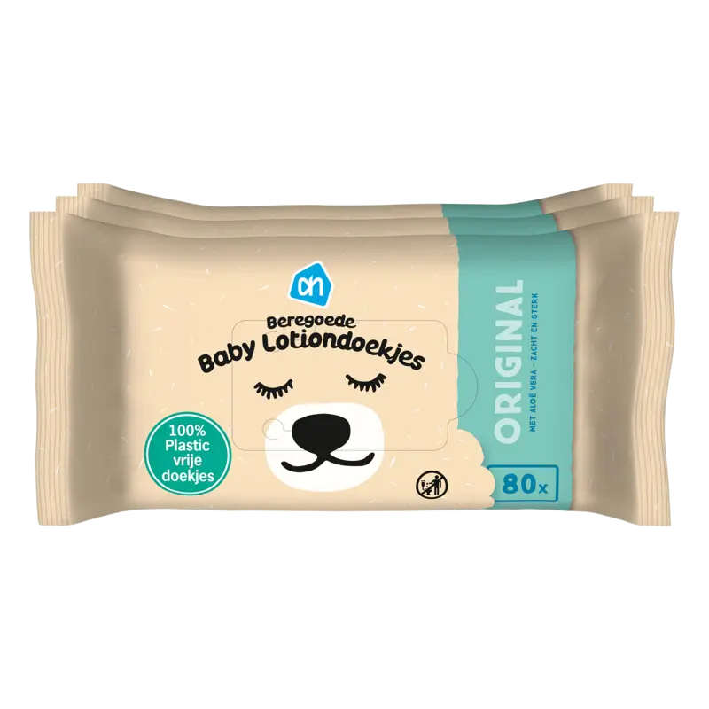 AH Beregoede baby lotiondoekjes 3-pack