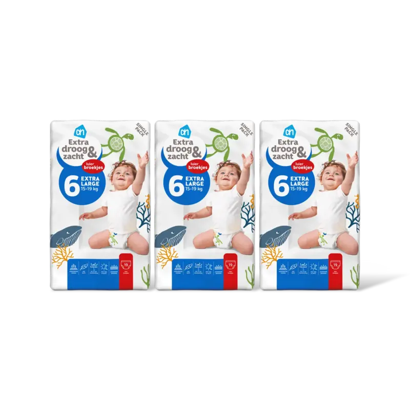 AH Extra droog en zacht pants maat 6 3-pack