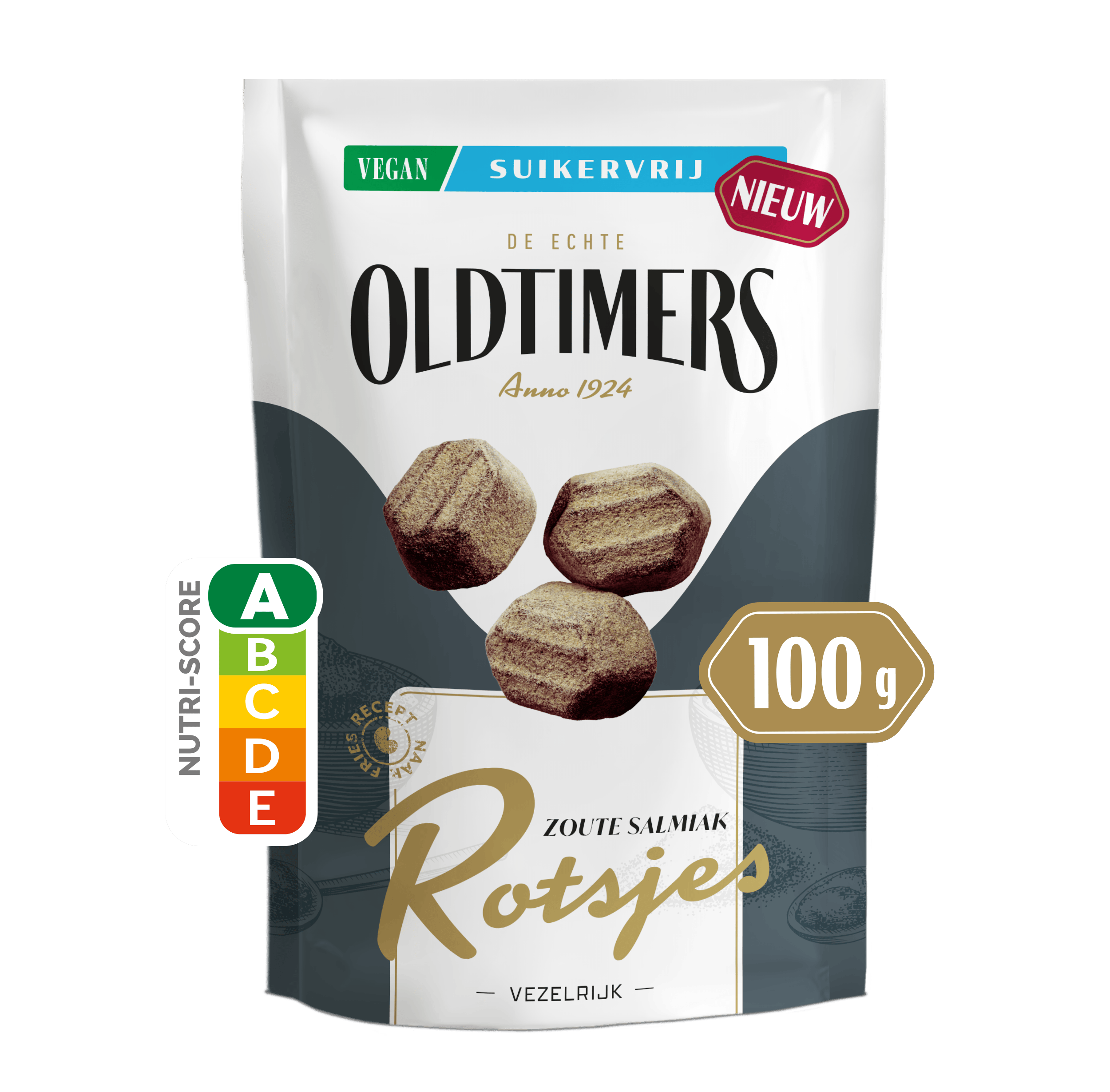 Oldtimers Salmiak Rotsjes Suikervrij