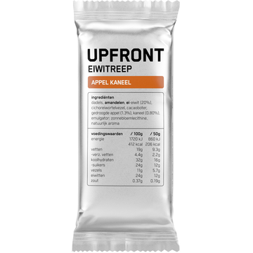 Upfront Eiwitreep Appel Kaneel 50g