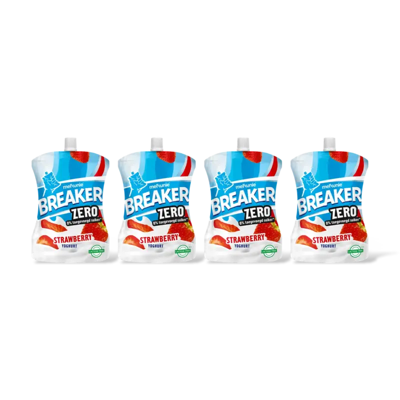 Melkunie Breaker zero aardbei yoghurt 4-pack