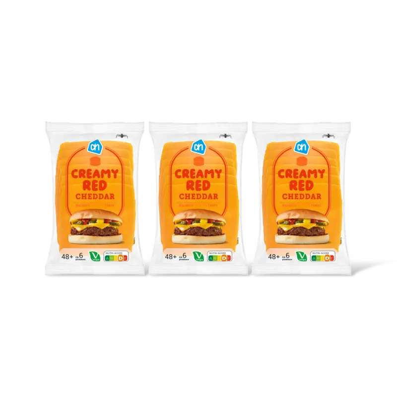 AH Creamy red cheddar 48+ plakken 3-pack