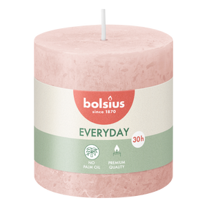 Bolsius Rustiek Stompkaars Roze 7cm