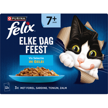 FELIX® Elke Dag Feest Senior Vis Selectie in Gelei Kattenvoer 12x85g