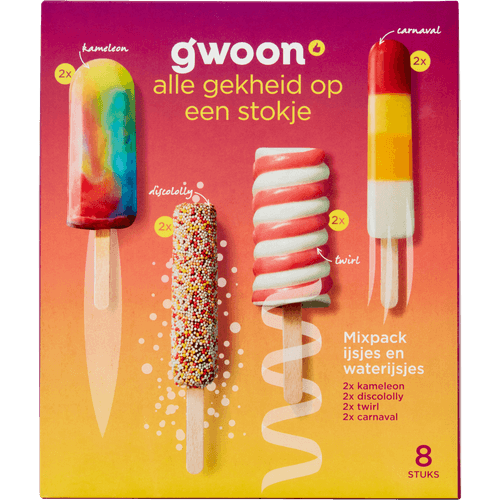 G'woon Ijsjes en waterijsjes mixpack 8 stuks