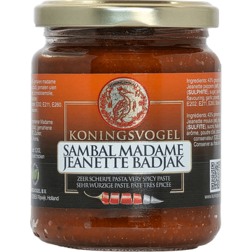 Koningsvogel Sambal Madame Jeanette Badjak 280 g