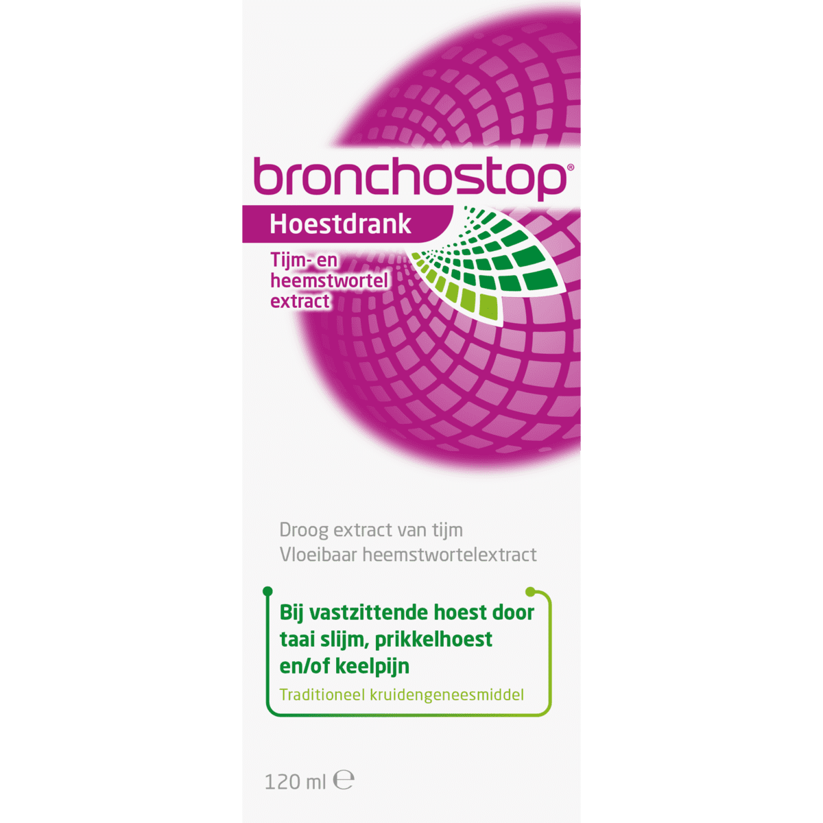 Bronchostop Hoestdrank bij Vastzittende Hoest en Keelpijn 120 ML