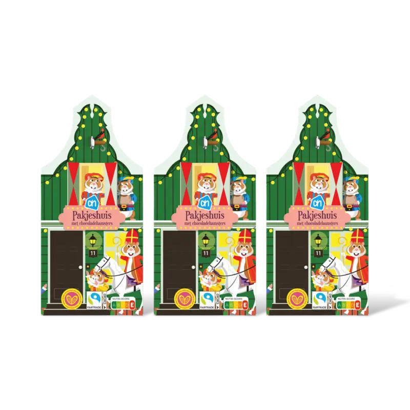 AH Pakjeshuis met chocoladehamsters 3-pack