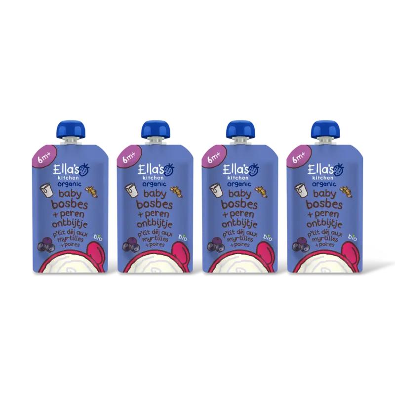 Ella's kitchen Baby bosbessen ontbijtje 6m+ 4-pack