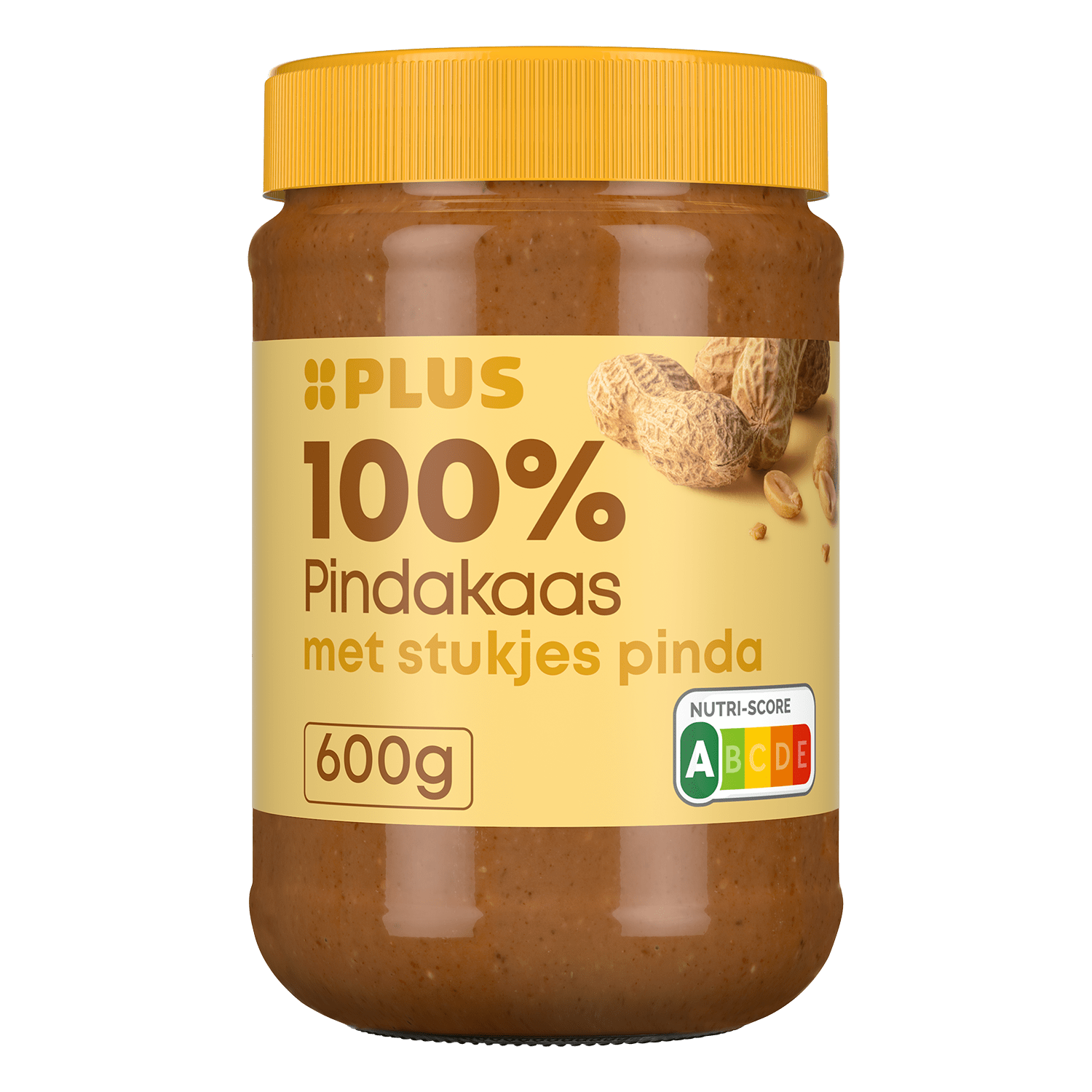 PLUS 100% pindakaas met stukjes pinda