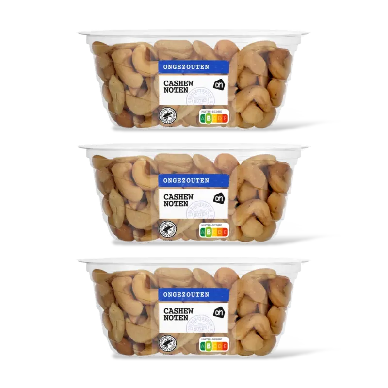 AH Cashewnoten ongezouten 3-pack