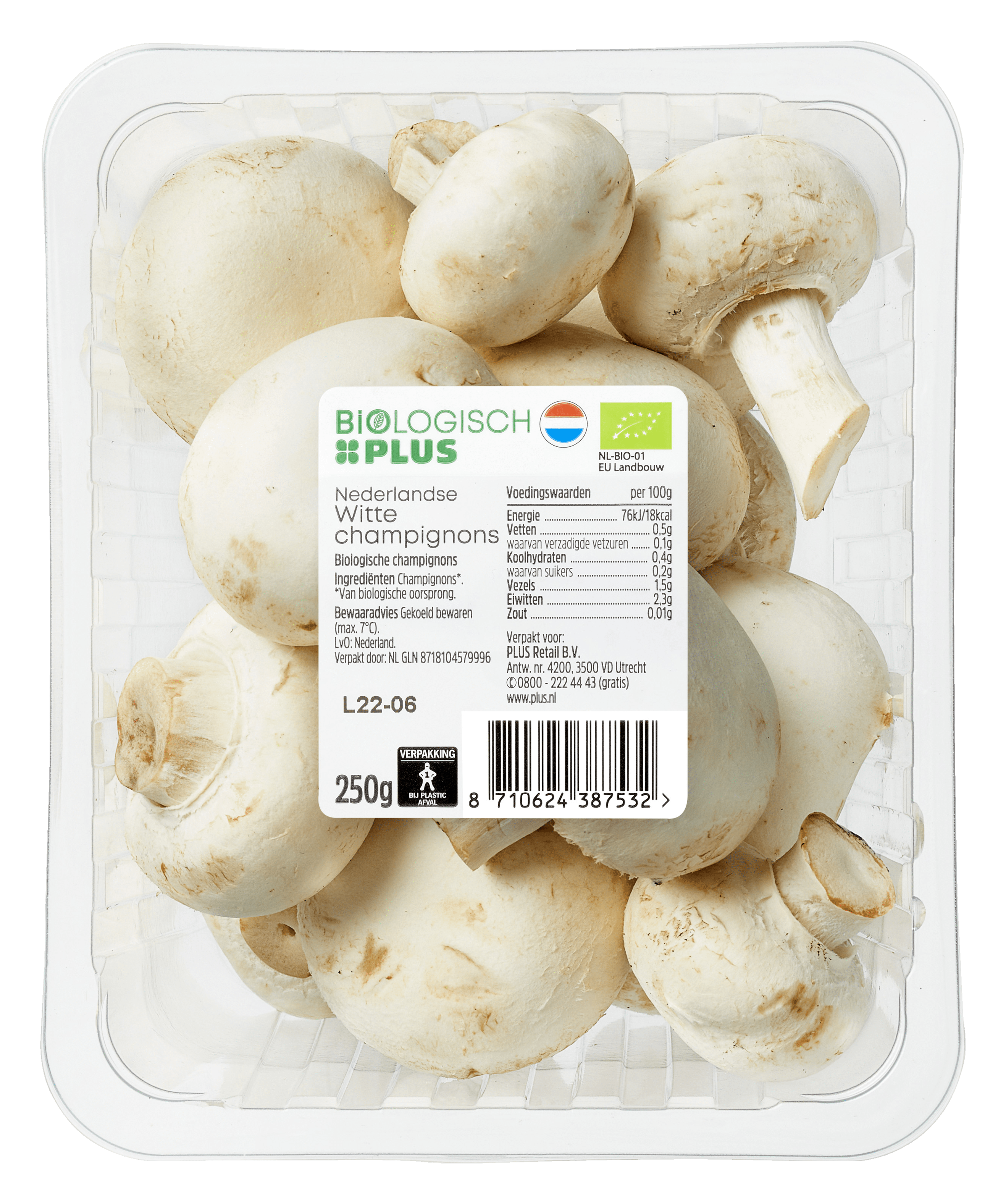 Biologisch PLUS Paddenstoelen Champignons wit bio