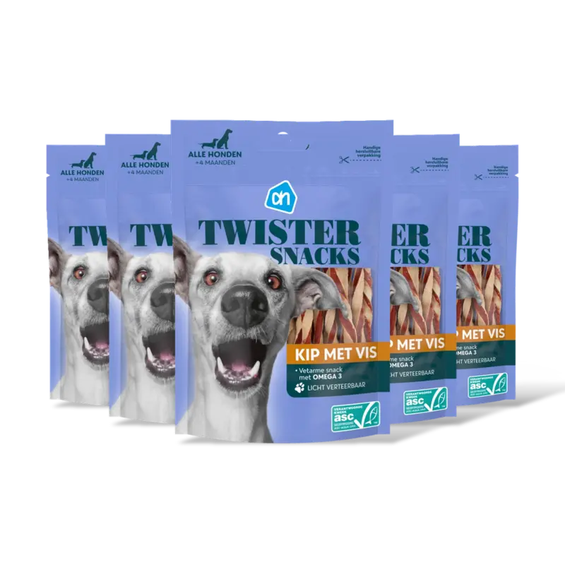 AH Twister snacks kip met vis 5-pack