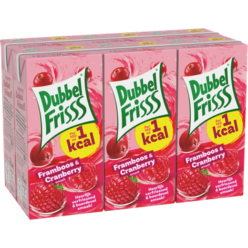 DubbelFrisss 1Kcal Framboos - Cranberry 6-pack 0,2L