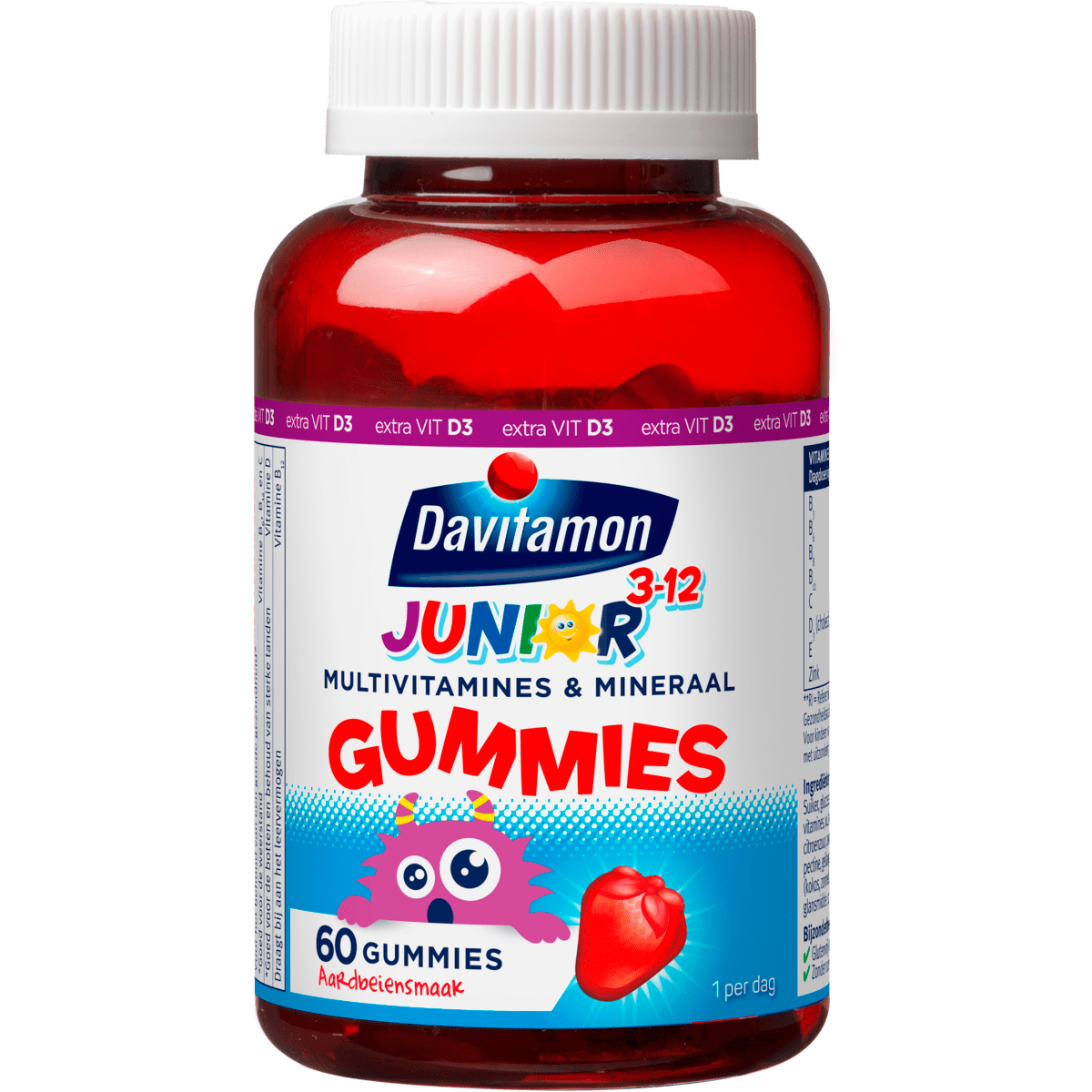 Davitamon Junior 3-12 Gummies Aardbei 60 stuks